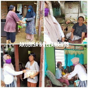 Relawan 69 Bersama Komunitas Akubisa Distribusikan Sembako