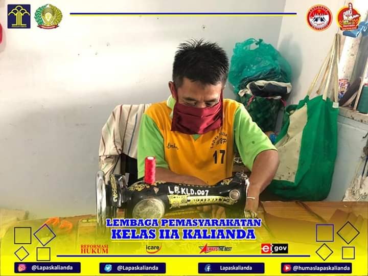 Produksi Masal, Lapas Kalianda Hasilkan Ratusan Masker Untuk Dibagikan