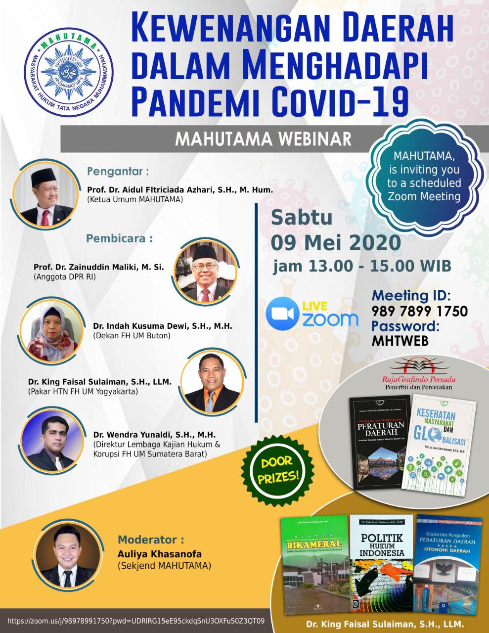 Mahutama Diskusikan Dilema Kewenangan Daerah Hadapi Covid