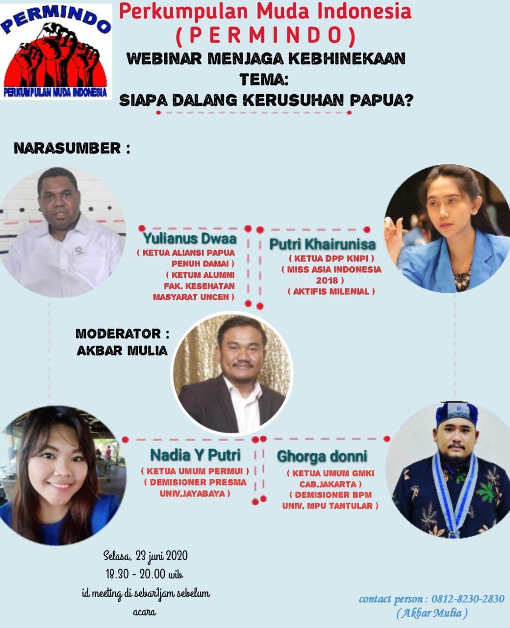 Merawat Kebhinekaan, Permindo Gelar Dialog ‘Siapa Dalang Rusuh Papua’ Merawat Kebhinekaan, Permindo Gelar Dialog ‘Siapa Dalang Rusuh Papua’
