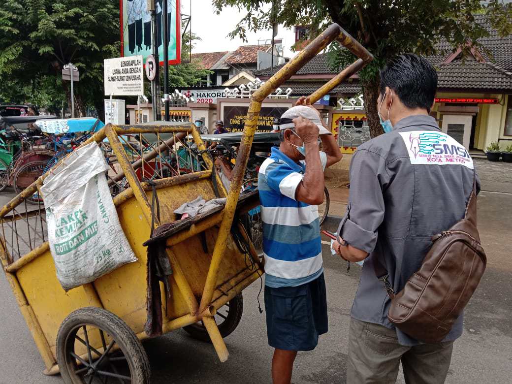 Menyongsong HPN, SMSI Metro Wujudkan Rasa Peduli dengan Berbagi Masker
