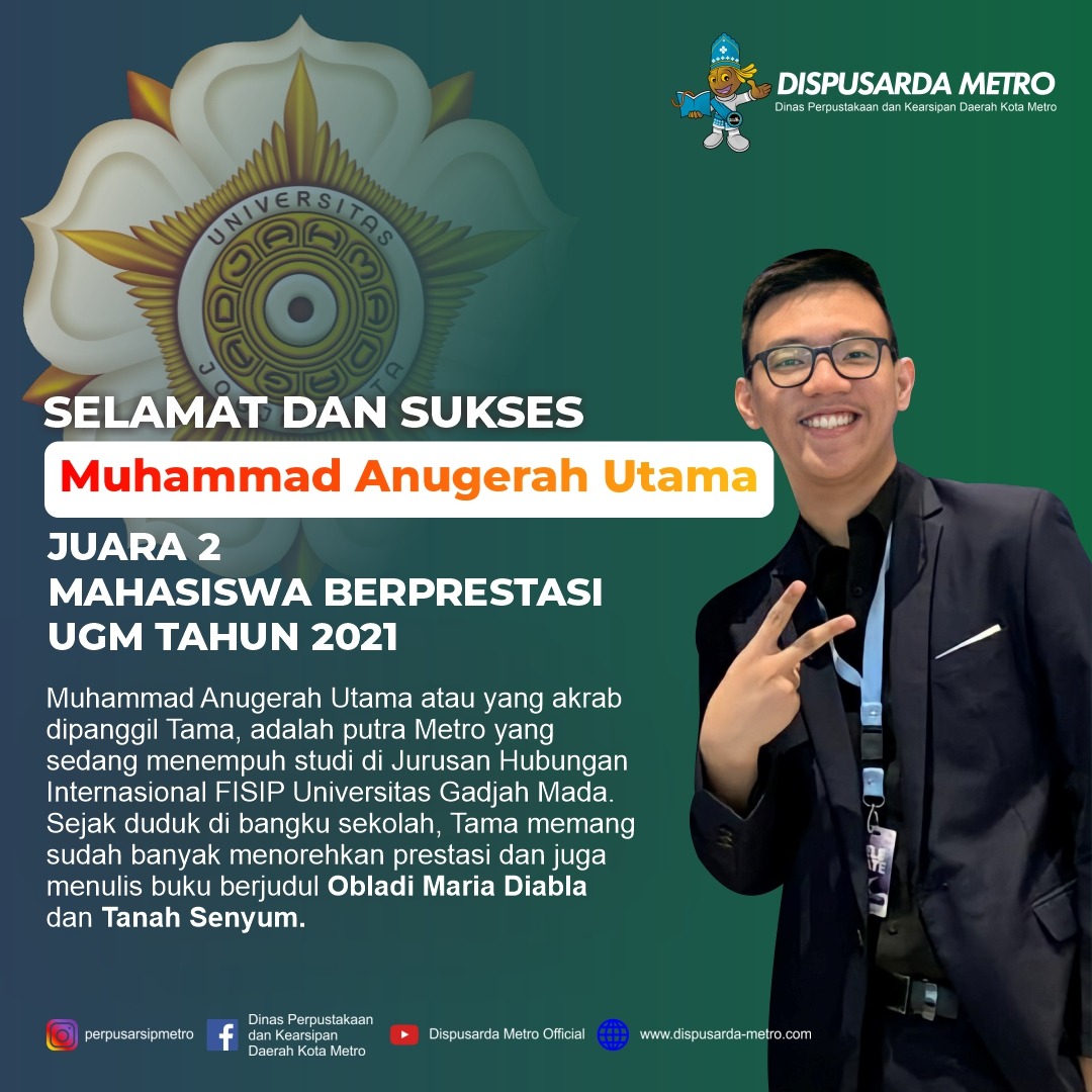 Putra asal Kota Metro raih juara pada pemilihan mahasiswa berprestasi di UGM Putra asal Kota Metro raih juara pada pemilihan mahasiswa berprestasi di UGM