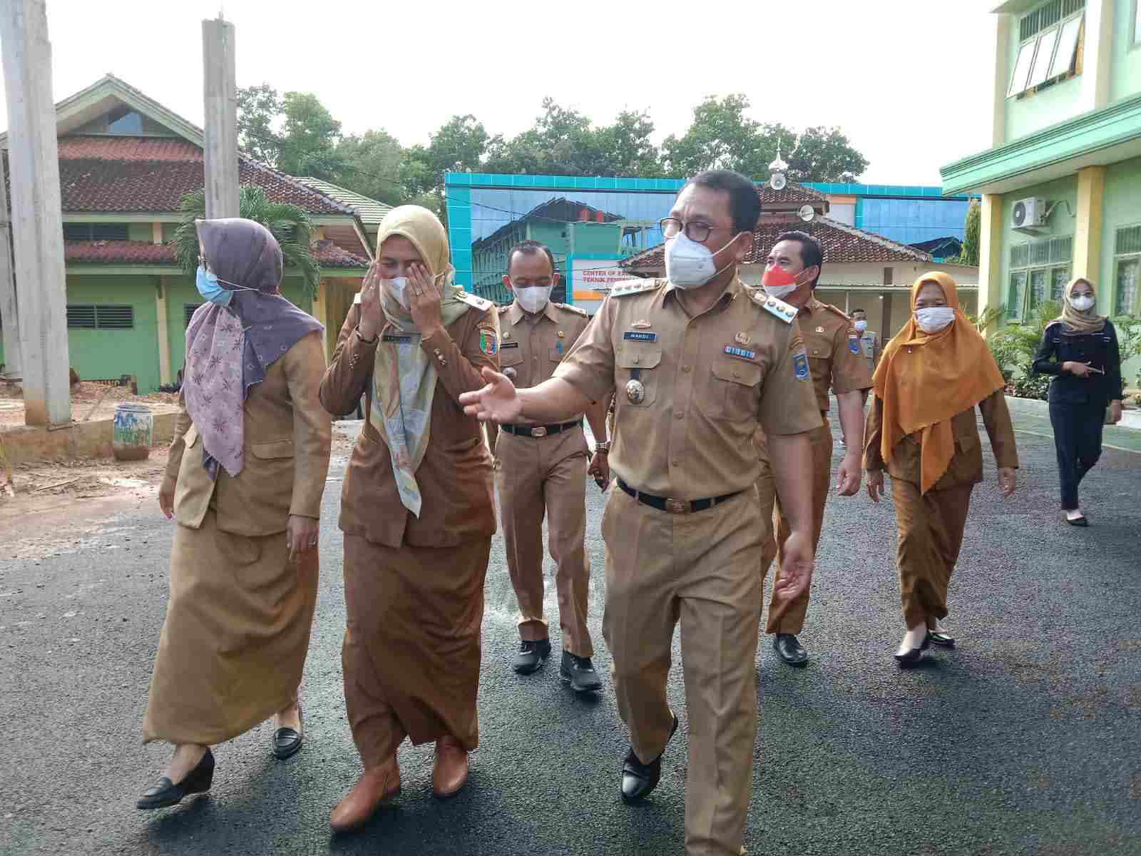 Walikota Metro meninjau simulasi KBM tatap muka SMKN 3 Metro