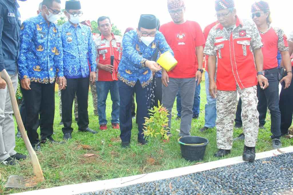 Walikota Metro bersama GML , tanam 85 pohon pucuk merah Walikota Metro bersama GML , tanam 85 pohon pucuk merah