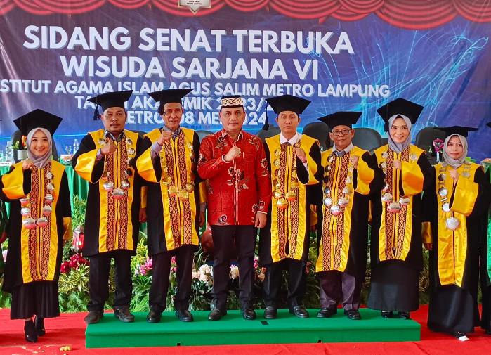 Wisuda IAI Agus Salim Metro, Bambang berharap pengetahuan para sarjana bisa bermanfaat bagi warga dan negara