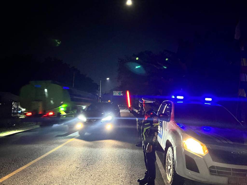 Ciptakan rasa aman dan nyaman, Satlantas Polres Mesuji gelar Patroli Blue Light
