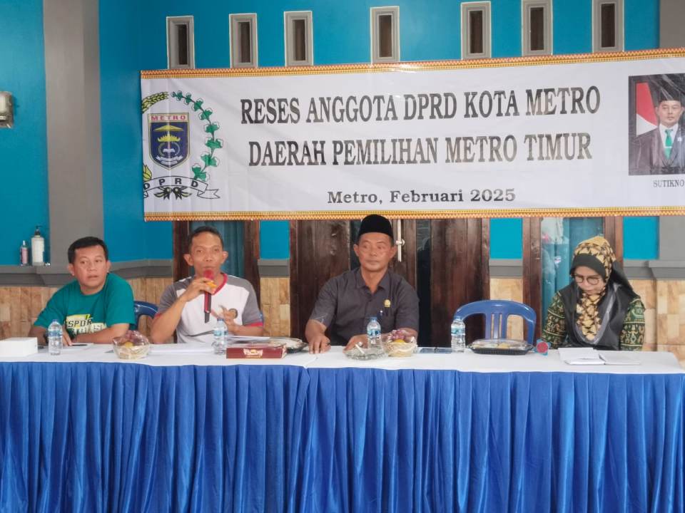Serap aspirasi, wujudkan kepedulian: perjuangan insentif guru mengaji dalam Reses DPRD Metro Timur Serap aspirasi, wujudkan kepedulian: perjuangan insentif guru mengaji dalam Reses DPRD Metro Timur